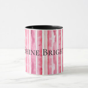 Taza Rayas blancas rosadas