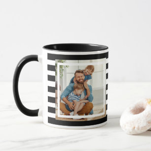 Taza Rayas blancas y negras minimalistas modernas 2 fot