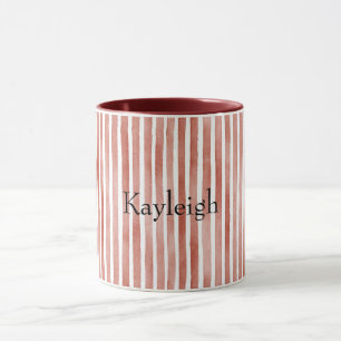 Taza Rayas Blancas y Rojas Navidad