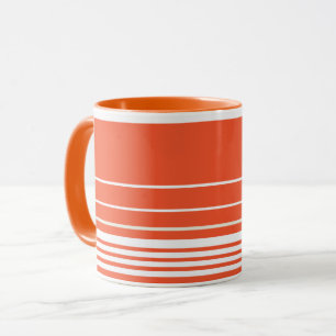 Taza Rayas complejas - Naranja y blanco