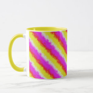 Taza Rayas de arco iris rosado de Artdeco