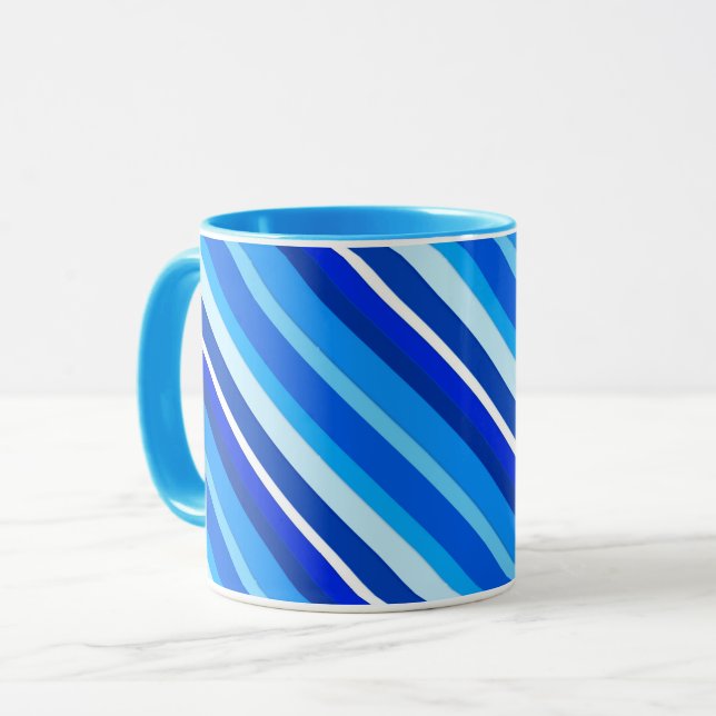 Taza Rayas de caramelo estratificadas - cobalto y azul  (Anverso izquierdo)