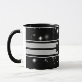 Taza Rayas de carreras negras y plateadas Starlight