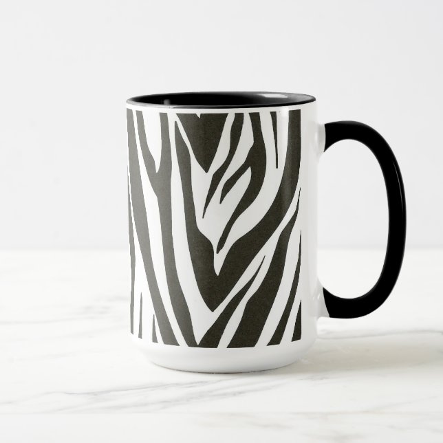 Taza Rayas de cebra en blanco y negro (Derecha)
