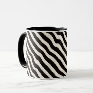Taza Rayas de cebra Salvaje Negro Blanco Aspecto de Pel