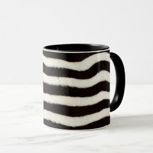 Taza Rayas de cebra Salvaje Negro Blanco Aspecto de Pel