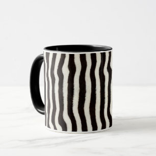 Taza Rayas de cebra Salvaje Negro Blanco Aspecto de Pel