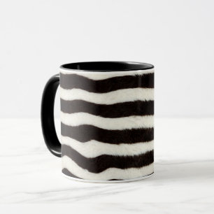 Taza Rayas de cebra Salvaje Negro Blanco Aspecto de pie