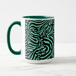 Taza Rayas de cebra verde-Verde azuladas
