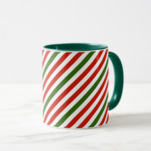 Taza rayas de colores de Navidad