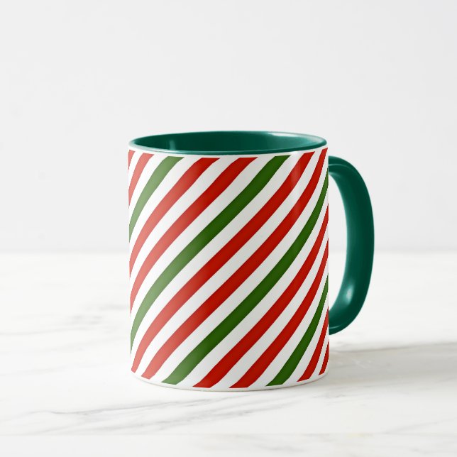 Taza rayas de colores de Navidad (Anverso derecho)