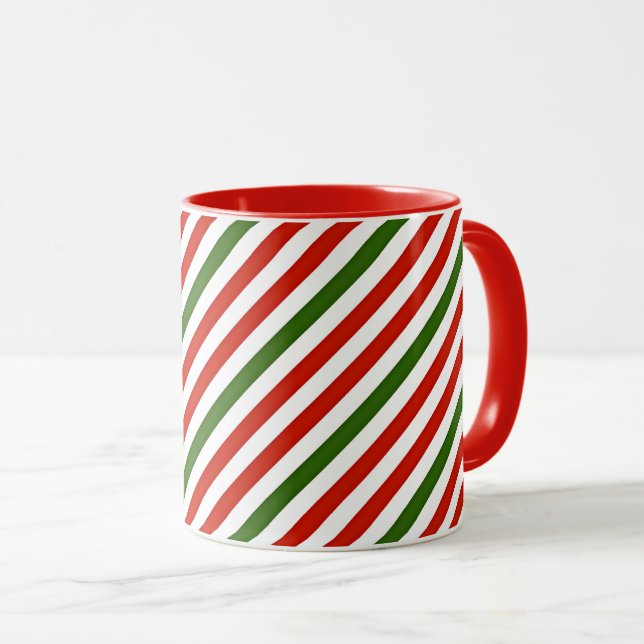 Taza rayas de colores de Navidad (Anverso derecho)