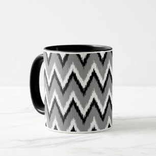 Taza Rayas de Ikat Chevron - grises/gris, negro y