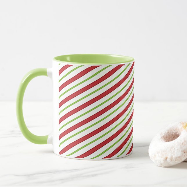 Taza Rayas de menta (Con donut)