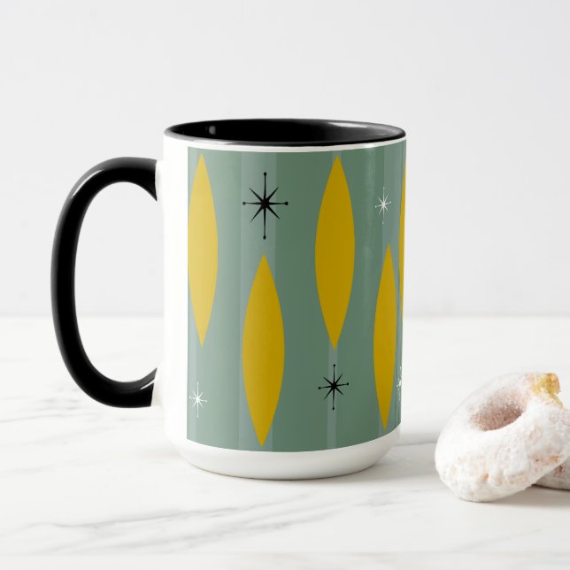 Taza Rayas de Starbursts de los óvalos de los mediados (Con donut)