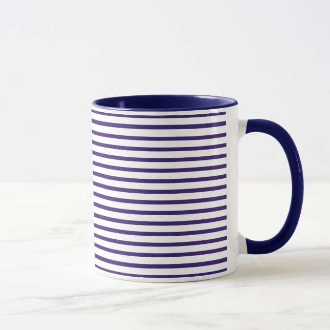 Taza Rayas del marinero - azules marinos y blanco (Derecha)