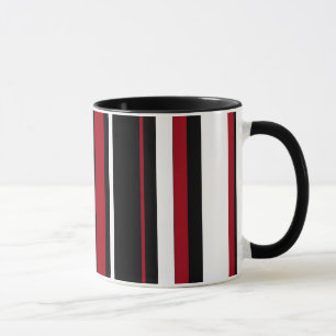 Taza Rayas en blanco y negro rojo