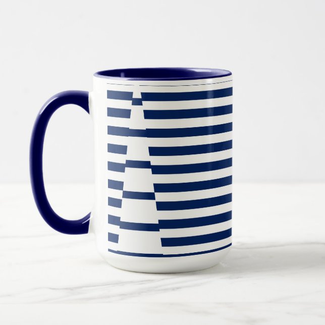 Taza Rayas en franjas en azul y blanco (Izquierda)