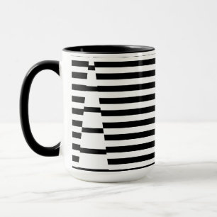 Taza Rayas en franjas en blanco y negro