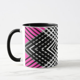 Taza Rayas entrelazadas en blanco y negro y gris sobre 