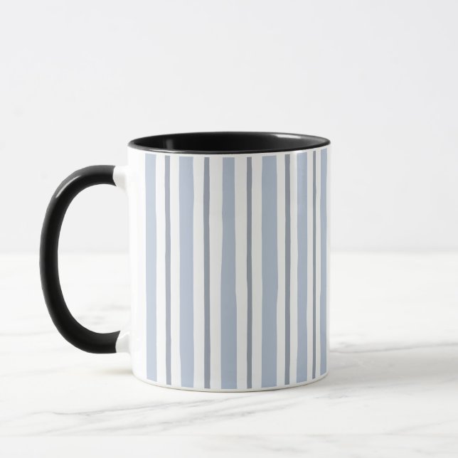 Taza rayas estilo azul claro pastel (Izquierda)