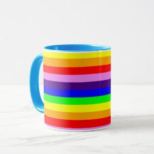 Taza Rayas Horizontales Arcoíris Clásicas Brillantes Co