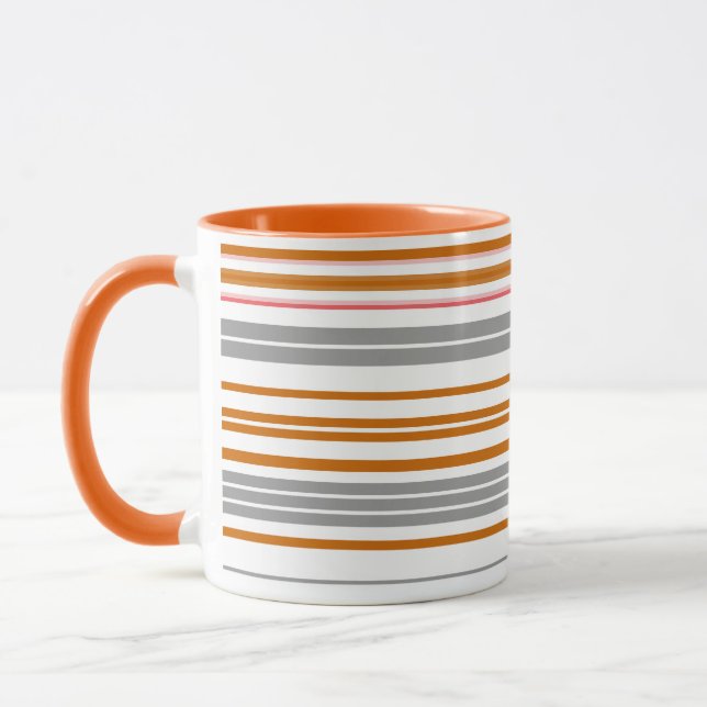 Taza Rayas marrones grises cortas (Izquierda)