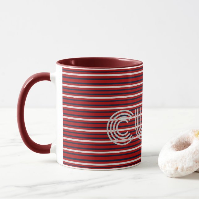 Taza Rayas Monograma Modernas  (Con donut)
