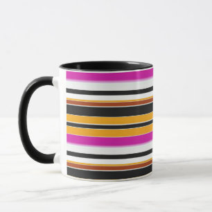 Taza Rayas naranjas negras lindas