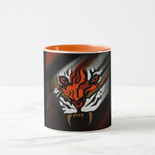 TAZA RAYAS NARANJAS Y NEGRAS