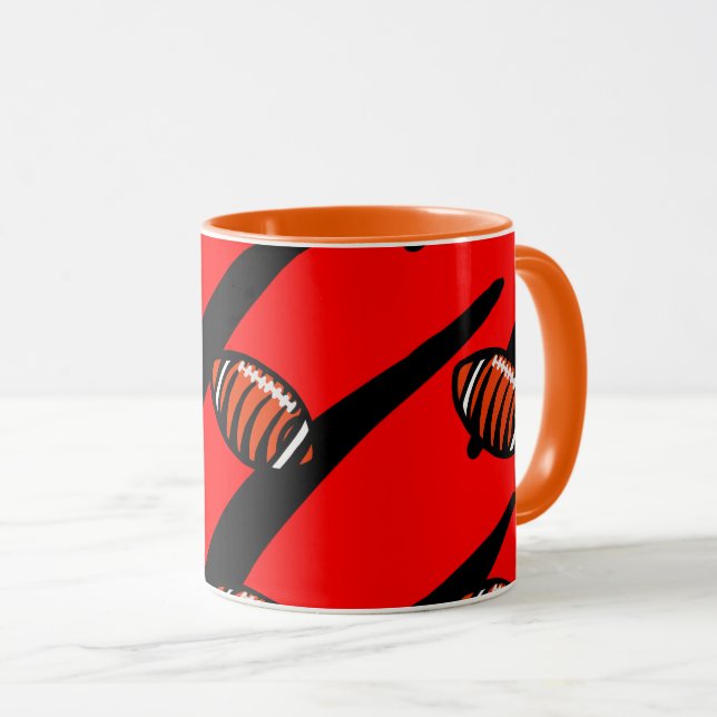 TAZA RAYAS NARANJAS Y NEGRAS (Anverso derecho)