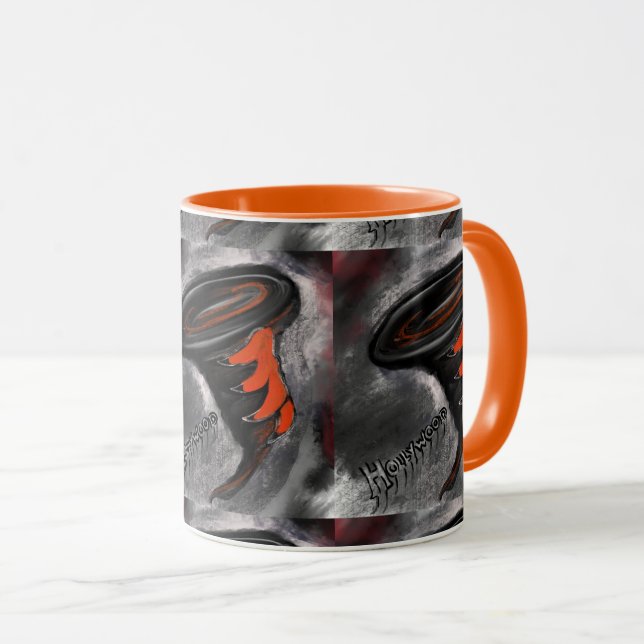 TAZA RAYAS NARANJAS Y NEGRAS (Anverso derecho)