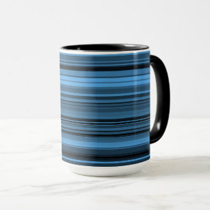 Taza Rayas Negras Azules