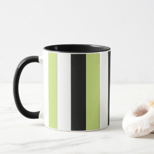 Taza Rayas negras blancas verdes