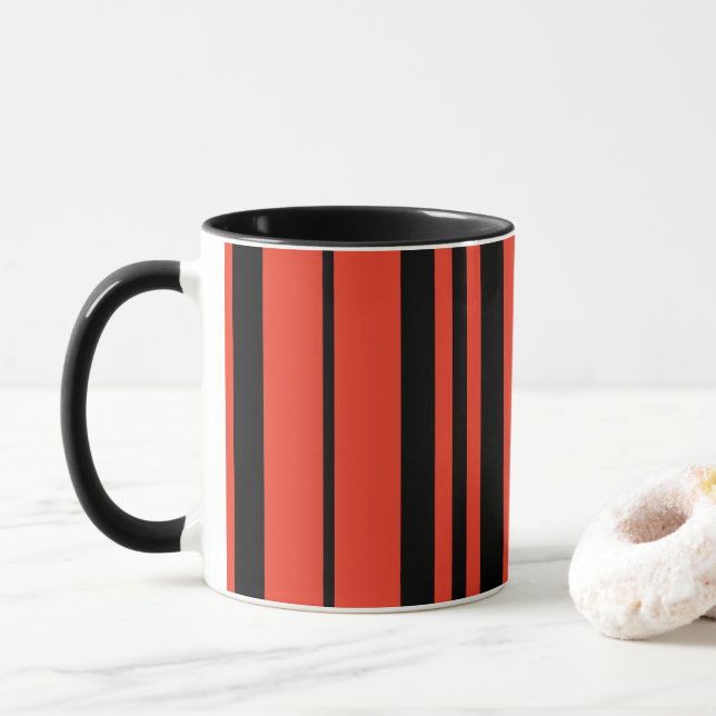 Taza Rayas negras naranja (Con donut)