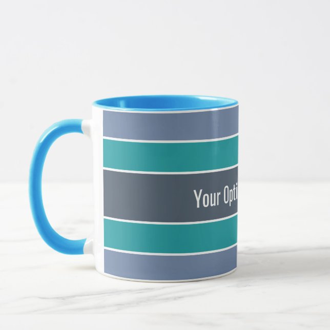 Taza Rayas Patrón personalizado de texto (Izquierda)