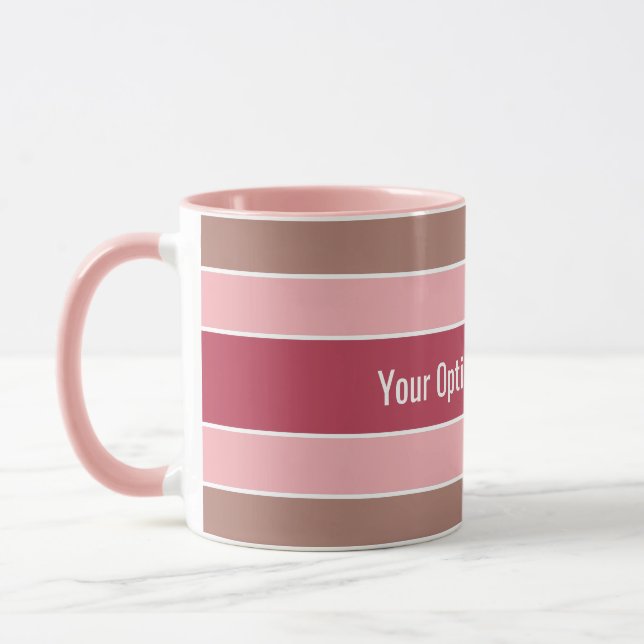 Taza Rayas Patrón personalizado de texto (Izquierda)