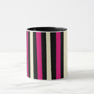Taza Rayas rojas blancas negras Patrones simples de Gua