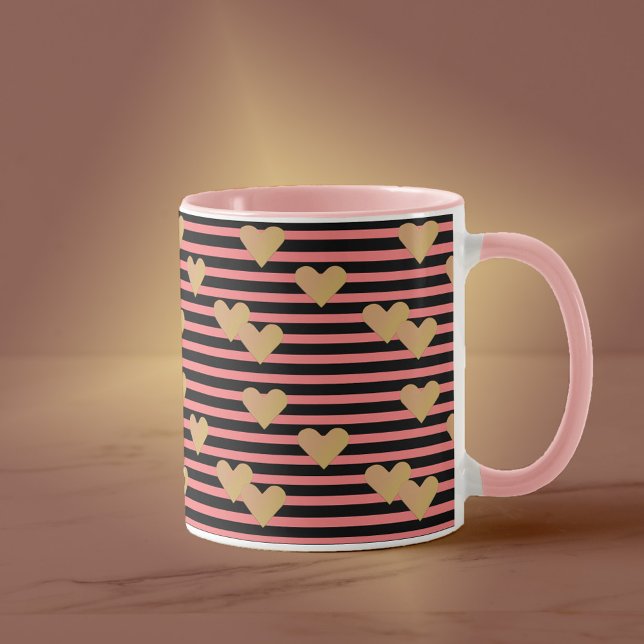 Taza Rayas rosadas y negras Valentine Mug (Subido por el creador)