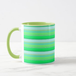 Taza Rayas verdes aqua lindas