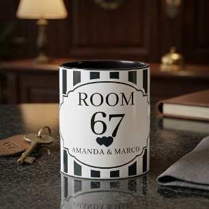 Taza Rayas Verticales Negras y Blancas Personalizadas M