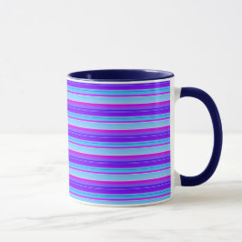 Taza Rayas violeta azul claro