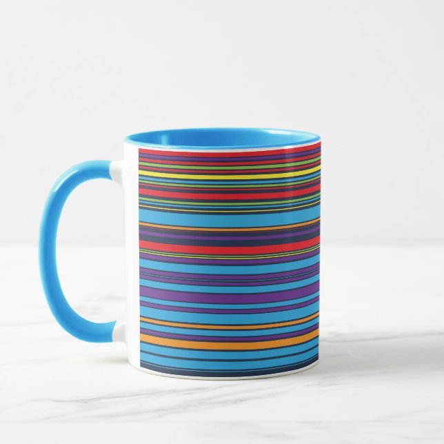 Taza Rayas violetas de color azul (Izquierda)