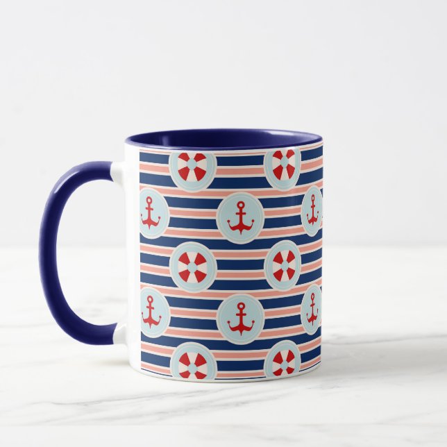 Taza Rayas y modelo de puntos náuticos (Izquierda)