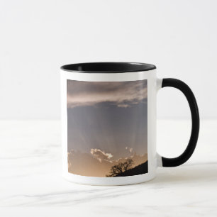 Taza Rayos crepusculares se irradian a través del cielo