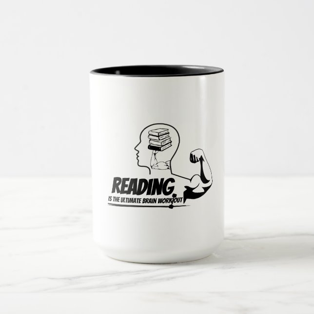 Taza Reading = Brain Gains Mug (Centro)