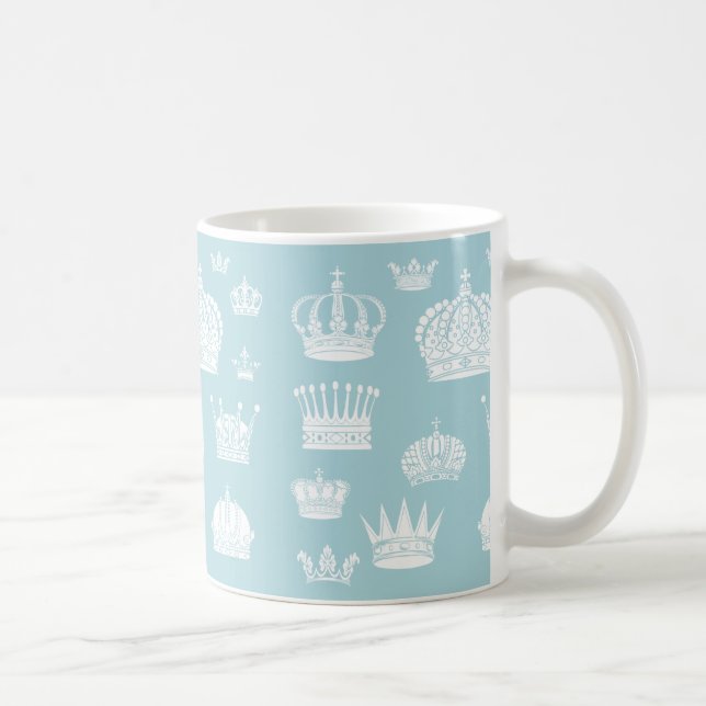 Taza real azul del modelo de la corona (Derecha)