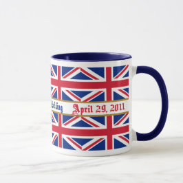 Taza real de Union Jack del recuerdo de la boda