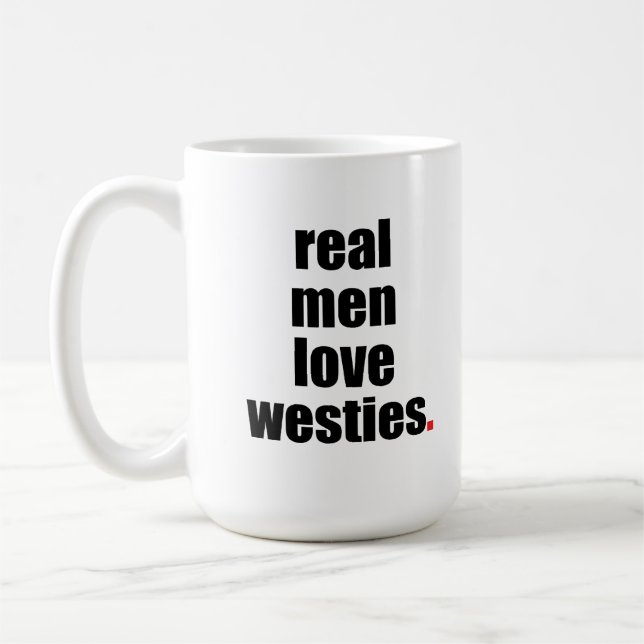 Taza real de Westies del amor de los hombres (Izquierda)