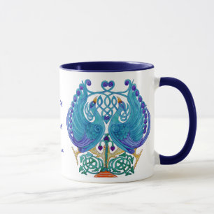 Taza real del campanero de los pavos reales